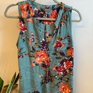 MIX Teal Floral Tank | Size: M